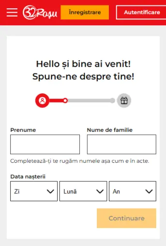 32Rosu bonus fara depunere - deschidere cont nou